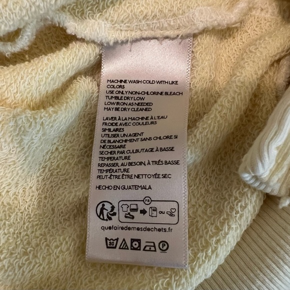 We The Free People Women's Camden Pullover Sweatshirt Banana Cream EUC M #2111 - Picture 8 of 14